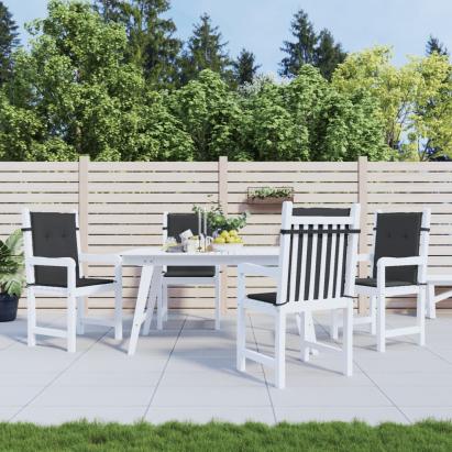 Perne cu spătar mic, 4 buc. negru 100x50x3 cm textil oxford GartenMobel Dekor