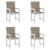Perne cu spătar mic, 4 buc. gri taupe 100x50x3 cm textil oxford GartenMobel Dekor
