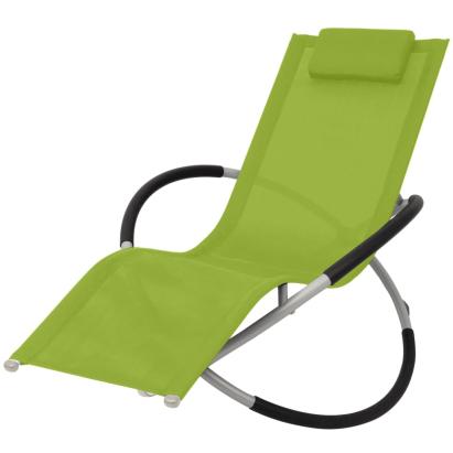 Șezlong geometric de exterior, verde, oțel GartenMobel Dekor