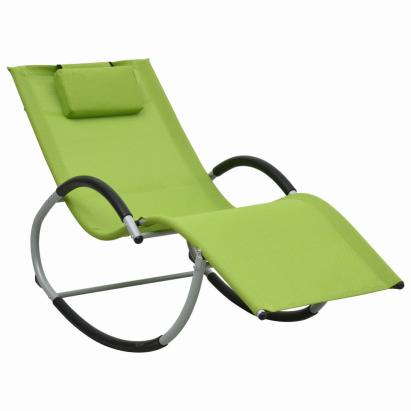 Șezlong cu pernă, verde, textilenă GartenMobel Dekor
