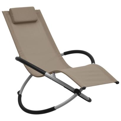 Șezlong pentru copii, gri taupe, oțel GartenMobel Dekor