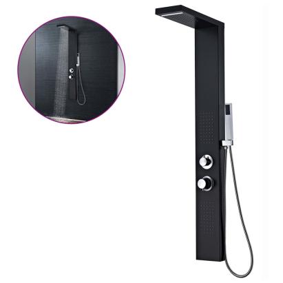 Sistem panel de duș din aluminiu, negru mat  GartenMobel Dekor