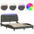 Cadru de pat cu lumini LED, gri închis, 140x190 cm, textil GartenMobel Dekor