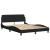 Cadru de pat cu lumini LED, negru, 140x190 cm, textil GartenMobel Dekor