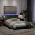 Cadru de pat cu lumini LED, gri închis, 140x200 cm, textil GartenMobel Dekor