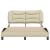 Cadru de pat cu lumini LED, crem, 140x200 cm, textil GartenMobel Dekor