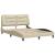 Cadru de pat cu lumini LED, crem, 140x200 cm, textil GartenMobel Dekor