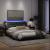 Cadru de pat cu lumini LED, gri închis, 160x200 cm, textil GartenMobel Dekor