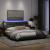 Cadru de pat cu lumini LED, gri închis, 180x200 cm, textil GartenMobel Dekor