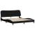 Cadru de pat cu lumini LED, negru, 180x200 cm, textil GartenMobel Dekor