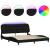 Cadru de pat cu lumini LED, negru, 180x200 cm, textil GartenMobel Dekor