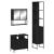 Set mobilier de baie, 3 piese, negru, lemn compozit GartenMobel Dekor