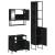 Set mobilier de baie, 3 piese, negru, lemn compozit GartenMobel Dekor