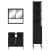 Set mobilier de baie, 3 piese, negru, lemn compozit GartenMobel Dekor