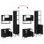 Set mobilier de baie, 3 piese, negru, lemn compozit GartenMobel Dekor