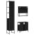 Set mobilier de baie, 3 piese, negru, lemn compozit GartenMobel Dekor