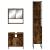 Set mobilier de baie, 3 piese, stejar fumuriu, lemn prelucrat GartenMobel Dekor