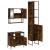 Set mobilier de baie, 3 piese, stejar fumuriu, lemn prelucrat GartenMobel Dekor