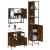 Set mobilier de baie, 3 piese, stejar fumuriu, lemn prelucrat GartenMobel Dekor