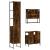 Set mobilier de baie, 3 piese, stejar fumuriu, lemn prelucrat GartenMobel Dekor