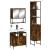 Set mobilier de baie, 3 piese, stejar fumuriu, lemn prelucrat GartenMobel Dekor