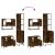 Set mobilier de baie, 3 piese, stejar fumuriu, lemn prelucrat GartenMobel Dekor