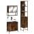 Set mobilier de baie, 3 piese, stejar fumuriu, lemn prelucrat GartenMobel Dekor