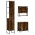 Set mobilier de baie, 3 piese, stejar fumuriu, lemn prelucrat GartenMobel Dekor