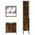 Set mobilier de baie, 3 piese, stejar fumuriu, lemn prelucrat GartenMobel Dekor