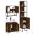 Set mobilier de baie, 3 piese, stejar fumuriu, lemn prelucrat GartenMobel Dekor