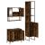 Set mobilier de baie, 3 piese, stejar fumuriu, lemn prelucrat GartenMobel Dekor