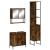 Set mobilier de baie, 3 piese, stejar fumuriu, lemn prelucrat GartenMobel Dekor