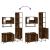 Set mobilier de baie, 3 piese, stejar fumuriu, lemn prelucrat GartenMobel Dekor