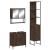 Set mobilier de baie, 3 piese, stejar maro, lemn prelucrat GartenMobel Dekor