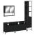 Set mobilier de baie, 4 piese, negru, lemn prelucrat GartenMobel Dekor