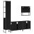Set mobilier de baie, 4 piese, negru, lemn prelucrat GartenMobel Dekor