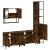 Set mobilier de baie, 4 piese, stejar fumuriu, lemn prelucrat GartenMobel Dekor