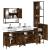 Set mobilier de baie, 4 piese, stejar fumuriu, lemn prelucrat GartenMobel Dekor