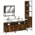 Set mobilier de baie, 4 piese, stejar fumuriu, lemn prelucrat GartenMobel Dekor