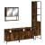 Set mobilier de baie, 4 piese, stejar fumuriu, lemn prelucrat GartenMobel Dekor