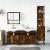 Set mobilier de baie, 4 piese, stejar fumuriu, lemn prelucrat GartenMobel Dekor