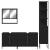 Set mobilier de baie, 4 piese, negru, lemn prelucrat GartenMobel Dekor