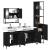 Set mobilier de baie, 4 piese, negru, lemn prelucrat GartenMobel Dekor