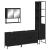 Set mobilier de baie, 4 piese, negru, lemn prelucrat GartenMobel Dekor