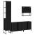 Set mobilier de baie, 4 piese, negru, lemn prelucrat GartenMobel Dekor