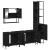 Set mobilier de baie, 4 piese, negru, lemn prelucrat GartenMobel Dekor
