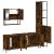 Set mobilier de baie, 4 piese, stejar fumuriu, lemn prelucrat GartenMobel Dekor