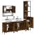 Set mobilier de baie, 4 piese, stejar fumuriu, lemn prelucrat GartenMobel Dekor