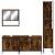 Set mobilier de baie, 4 piese, stejar fumuriu, lemn prelucrat GartenMobel Dekor