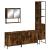 Set mobilier de baie, 4 piese, stejar fumuriu, lemn prelucrat GartenMobel Dekor